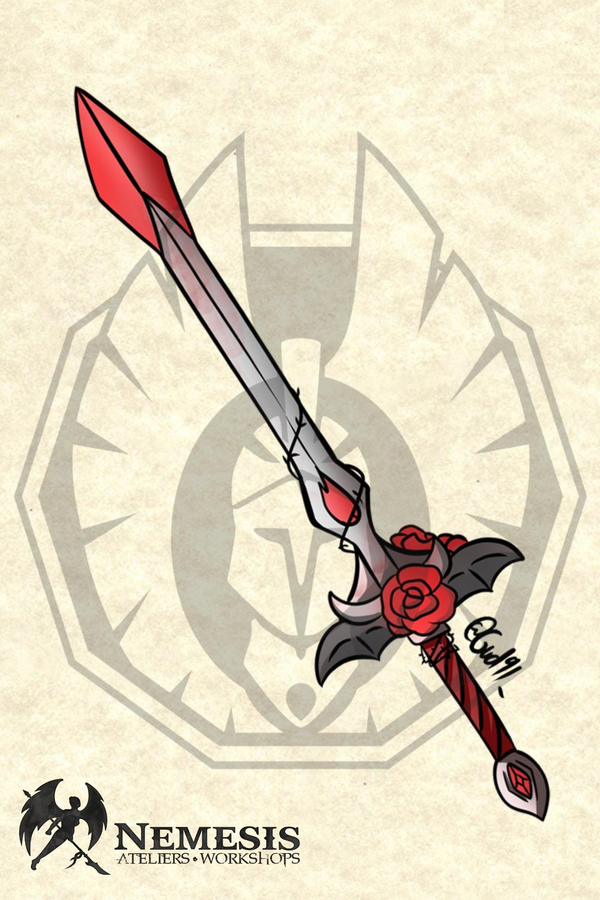 Vampiric Roseblade - 44" (Flash Custom Artefact)